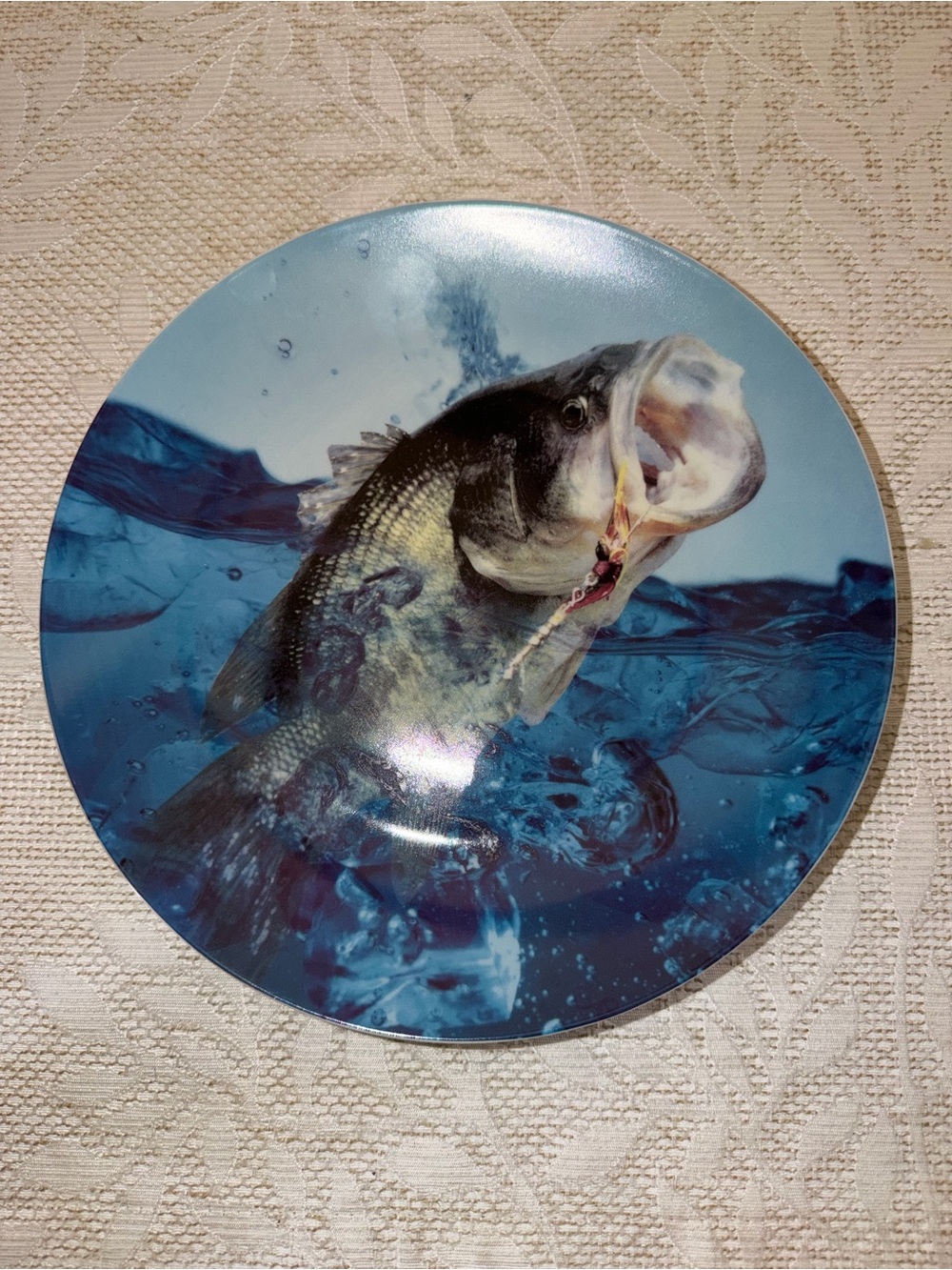 Blue Bass Fish Decorative Aquarium Plate - new
